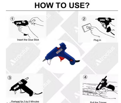 Hot Glue Gun,(Mini) 20W, with 20 Premium Glue Sticks