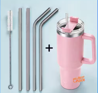 Insulated Tumbler Mug 1200ml + 5 straw